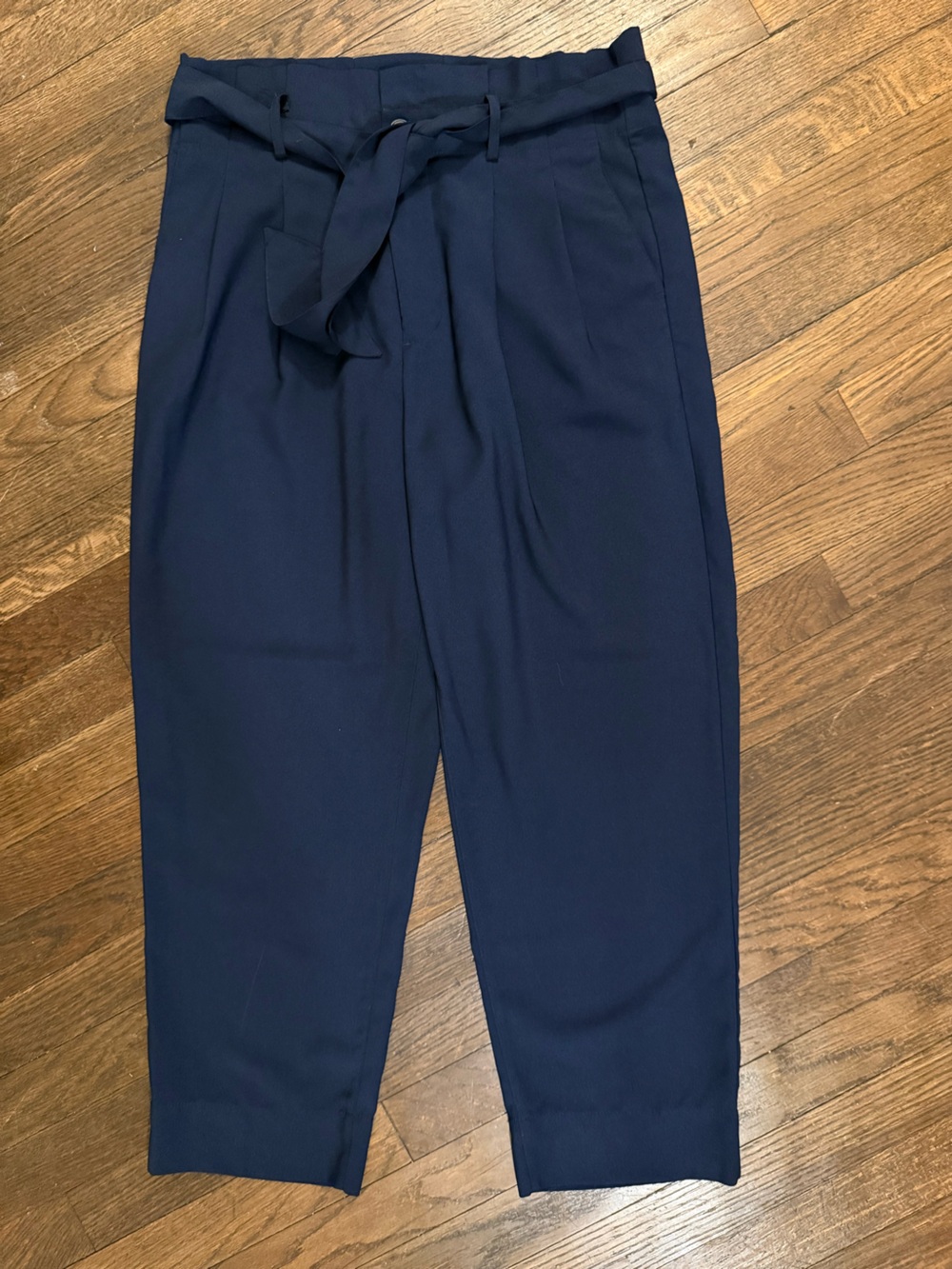 Madewell Navy Tie-Waist Tapered Trousers
